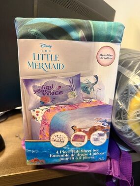 Disney The Little Mermaid Full Sheet Set - Aqua, Purple, Pink
